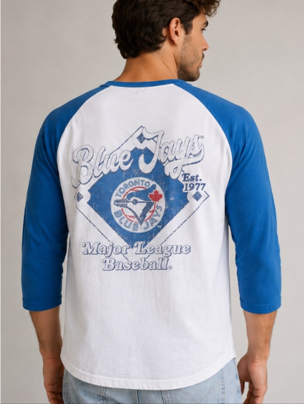 Men's Toronto Blue Jays 3/4 Sleeve Baseball Shirt Size 2X